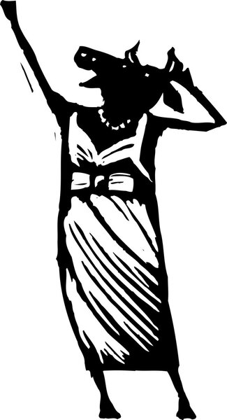 гравюра коровы