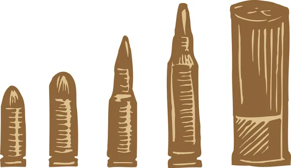 Holzschnitt-Illustration von Munition — Stockvektor