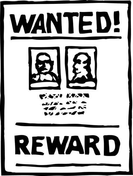 Woodcut Illustration of Wanted Poster — Stock Vector