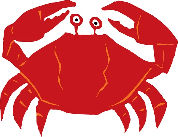 Woodcut Illustration of Crab — Stock Vector