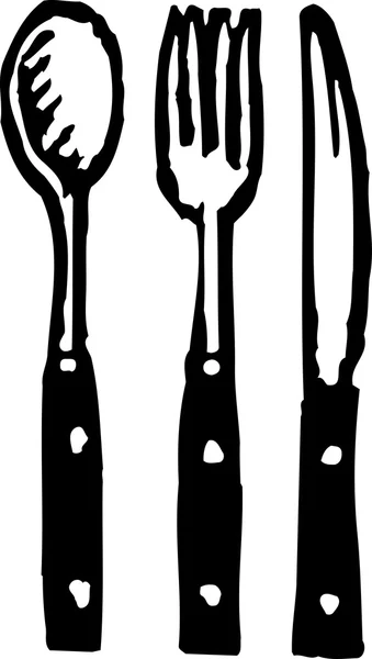 Çatal bıçak takımı vektör çizim — Stok Vektör