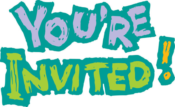 Woodcut Illustration of You're Invited