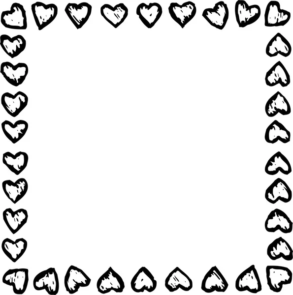 Woodcut Illustration of Valentine Heart — Stock Vector