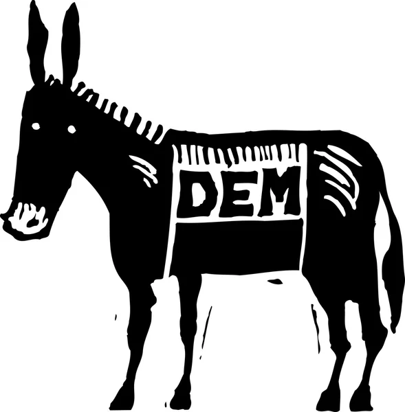 Ilustração vetorial do burro democrático — Vetor de Stock