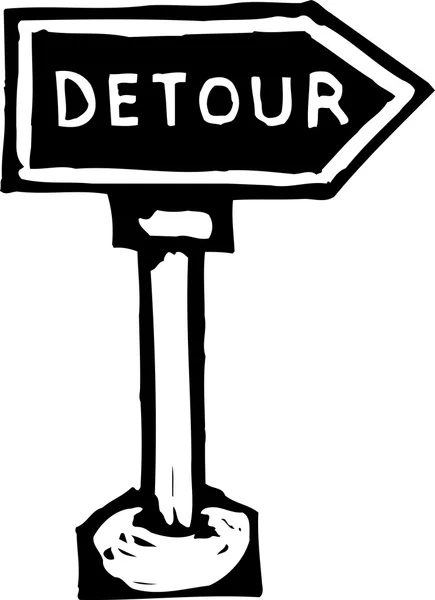 Vector Illustration of Detour Road Sign — Stock Vector