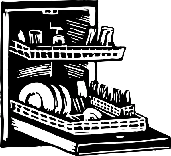 Woodcut ilustração do dente-de-leão — Vetor de Stock