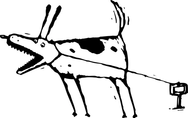 关于狗的木刻图解 — 图库矢量图片