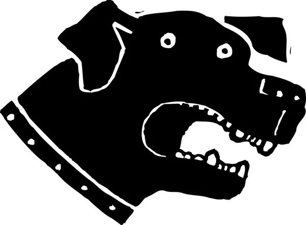 Dřevořez ilustrace psa — Stockový vektor