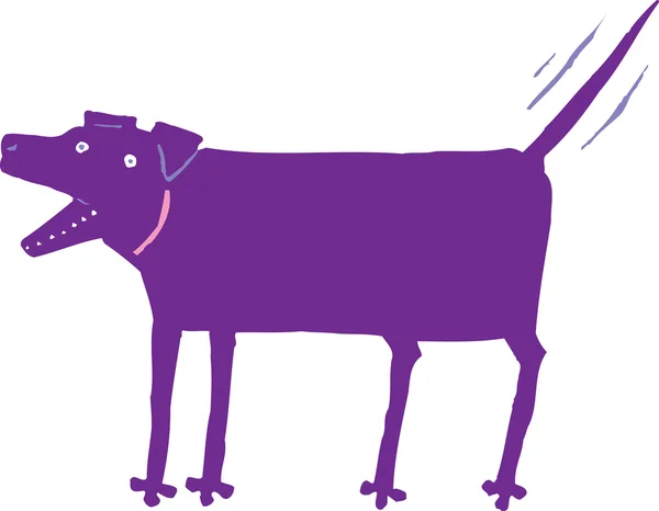 Woodcut Illustration of Dog — Stock Vector