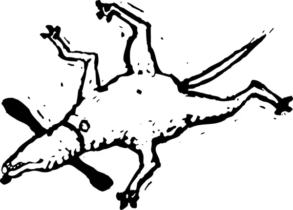 Vedhuggen illustration av hund — Stock vektor