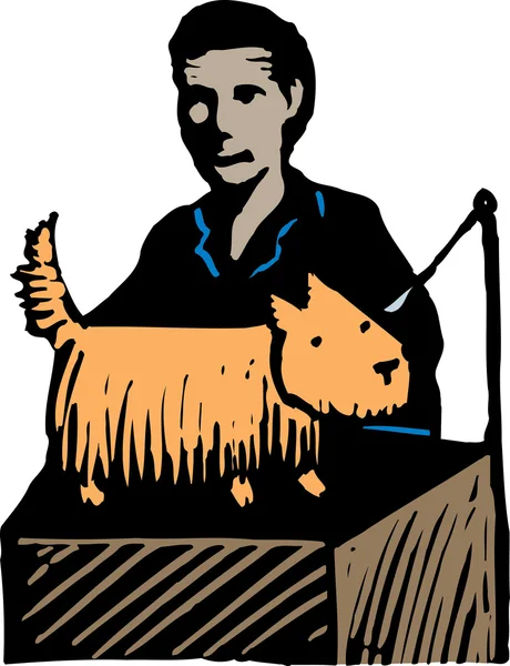 Ilustração Woodcut de Dog Show —  Vetores de Stock