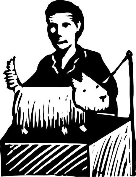 Ilustração Woodcut de Dog Show — Vetor de Stock