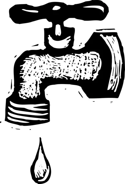 滴水的水龙头的插图 — 图库矢量图片