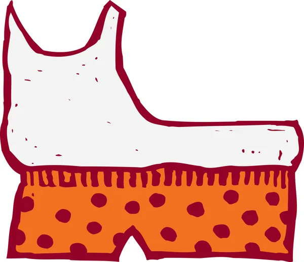 Illustration av boxer shorts och t-shirt — Stock vektor