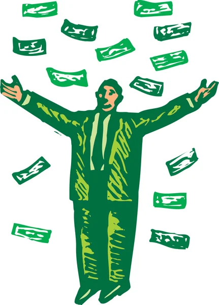 Illustration gravée sur bois de Easy Money — Image vectorielle