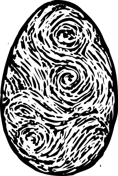 Woodcut Illustrazione di uovo di Pasqua — Vettoriale Stock