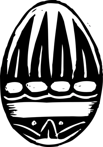 Woodcut Ilustración de Huevo de Pascua — Vector de stock