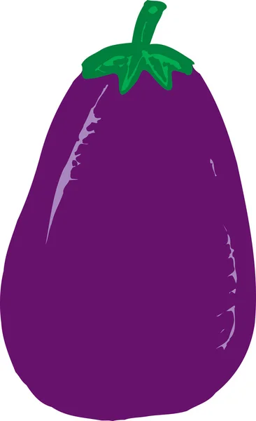 Woodcut Illustration of Eggplant — Stock Vector