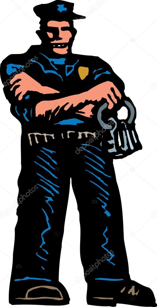 Woodcut Illustration of Prison Guard or Jailer