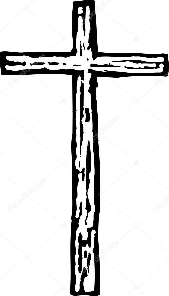 Woodcut Illustration of Cross