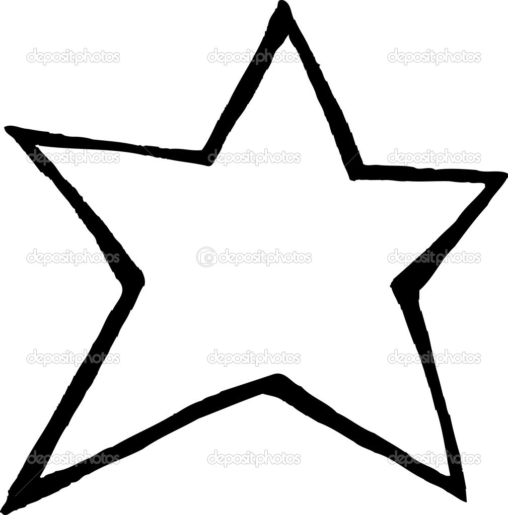 Woodcut Illustration of Star