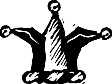 Woodcut Illustration of Jester Cap