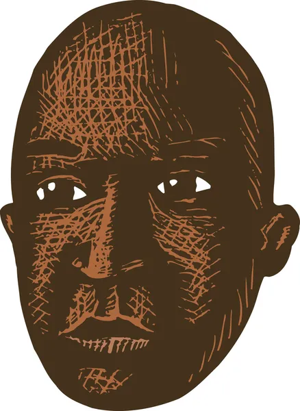 Cara de homem afro-americano careca —  Vetores de Stock