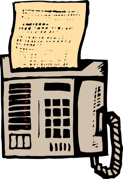 Holzschnitt-Illustration des Faxes — Stockvektor