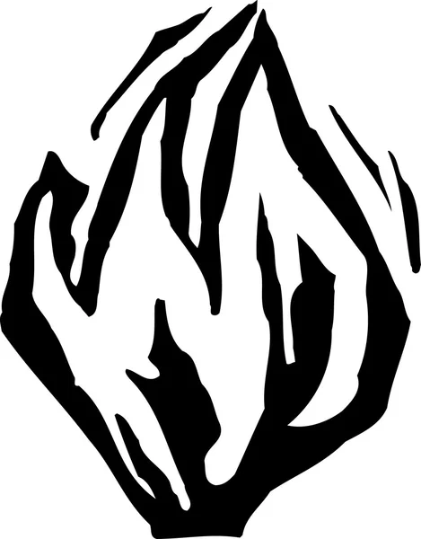 Drzeworyt ikona ilustracja płomienia — Wektor stockowy
