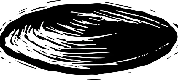 Houtsnede illustratie van vliegende schijf — Stockvector