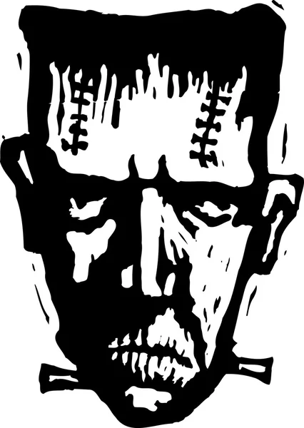 Gravure sur bois Illustration de Frankenstein — Image vectorielle