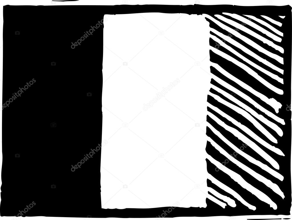 Woodcut Illustration of Flag