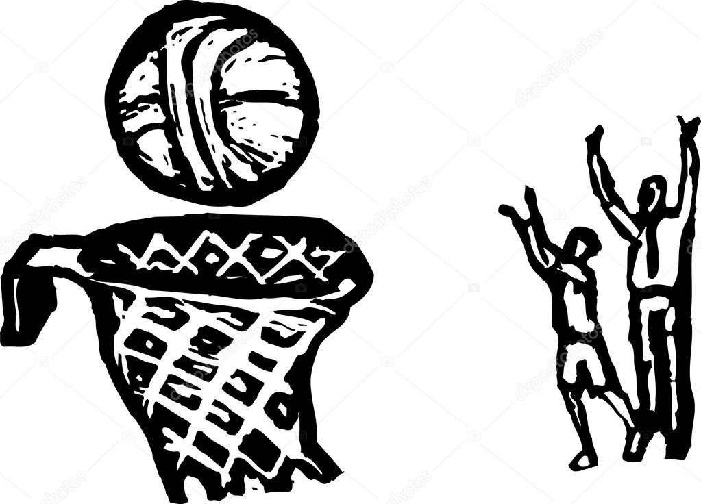 Woodcut illustration of Free Throws