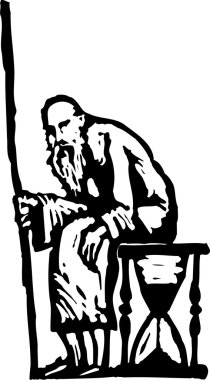 Woodcut Illustration of Father Time vector Woodcut Illustration of Father Time vector