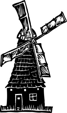 yel değirmeni gravür çizimi