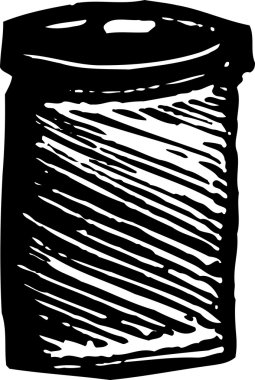 çöp tenekesi gravür çizimi
