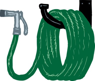 bahçe hortumu gravür çizimi