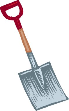 Bahçe araç - gravür çizimi flathead kürek