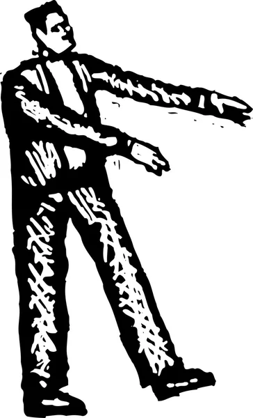 フランケンシュタインの怪物の木版画の実例 — ストックベクタ