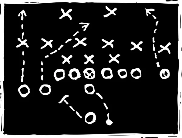 Houtsnede afbeelding van voetbal spelen — Stockvector