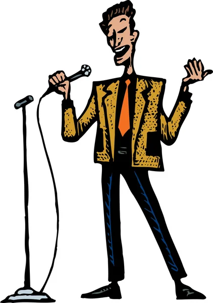 Woodcut Ilustração de Lounge Singer —  Vetores de Stock