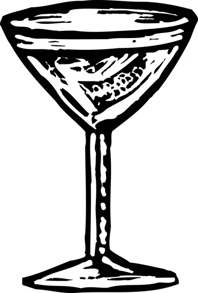 Woodcut Ilustración de Martini — Vector de stock