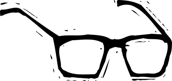 Woodcut Ilustración de gafas — Vector de stock