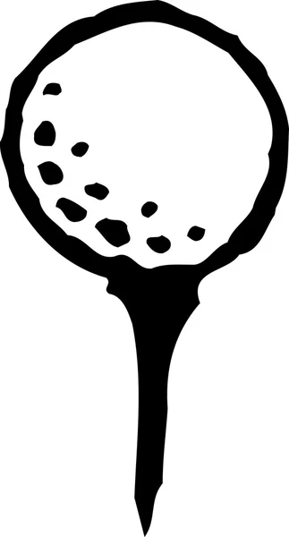Holzschnitt-Illustration des Golfballs — Stockvektor