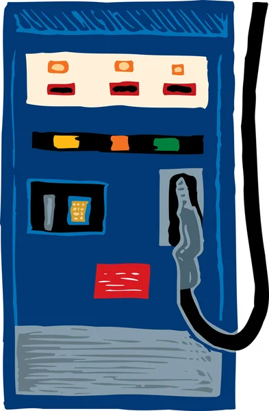 Benzin pompası gravür çizimi — Stok Vektör