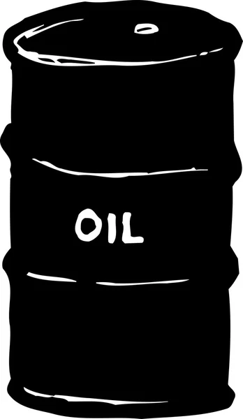 Woodcut Illustration of Oil Barrel — Stock Vector