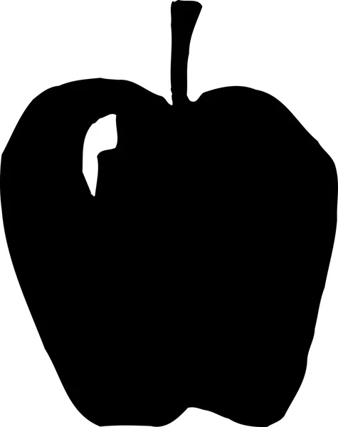 Illustration de gravure sur bois Icône de pomme — Image vectorielle