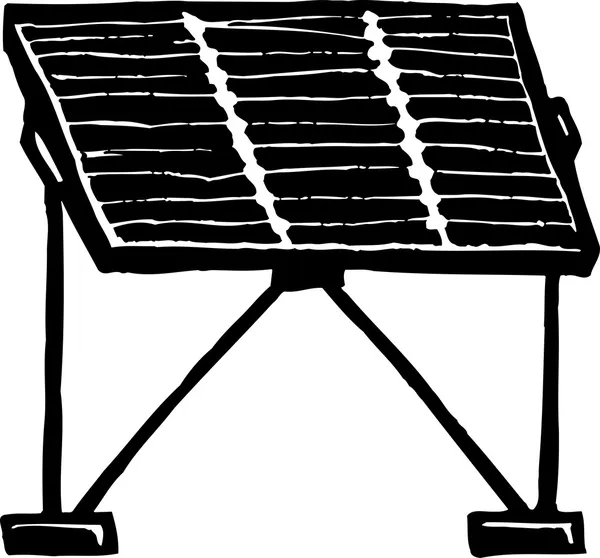 Holzschnitt-Illustration von Solarzellen — Stockvektor
