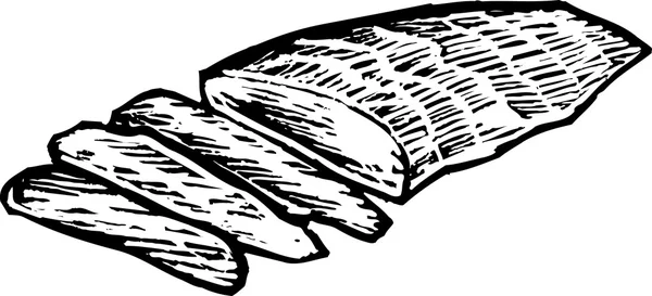 Illustrazione Woodcut di Gravlax — Vettoriale Stock