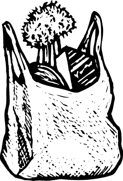 食品杂货的木刻插图 — 图库矢量图片